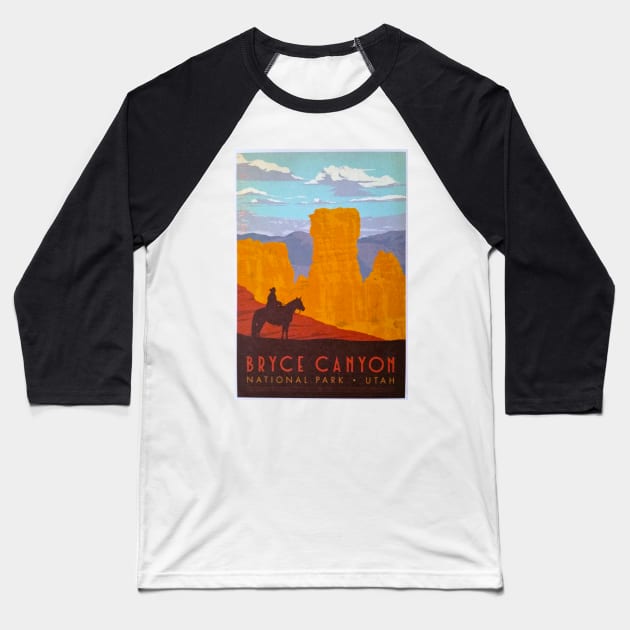 Bryce Canyon National Park - Vintage Travel Baseball T-Shirt by Culturio